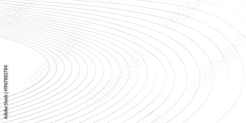 Abstract arrangement of curved lines in a minimalist white background