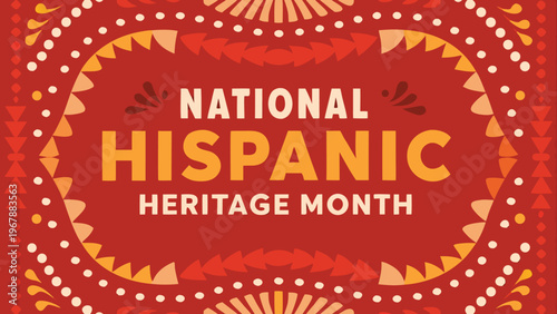 National hispanic heritage month celebration with vibrant orange and red design