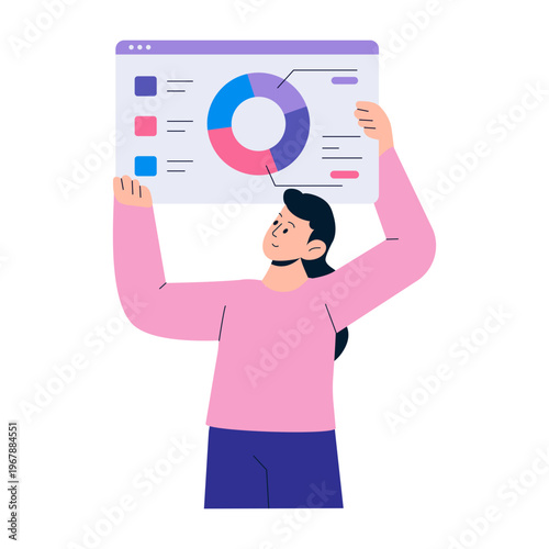 A flat style illustration showing digital data
