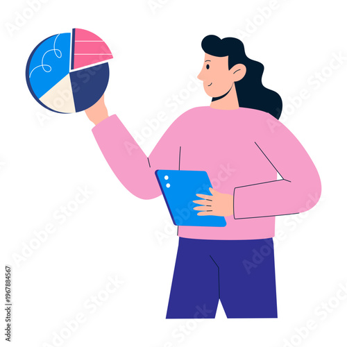 Flat style illustration representing pie chart