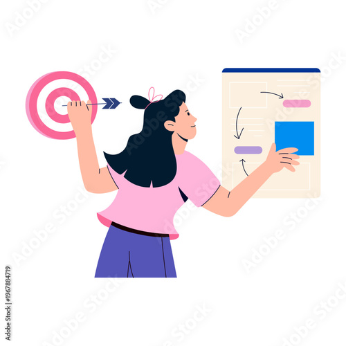 Flat style illustration representing marketing strategy