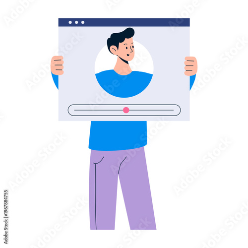 Flat style illustration representing marketing video