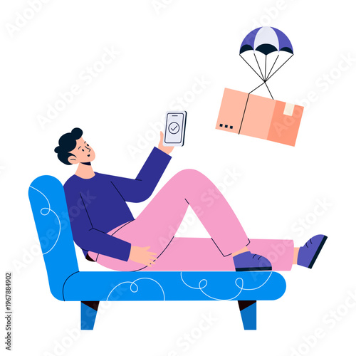 A flat style illustration depicting air delivery