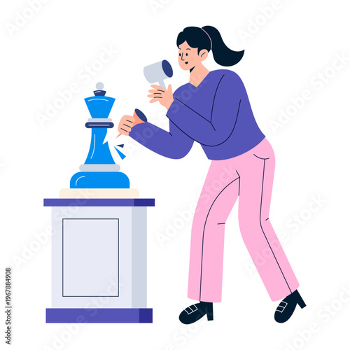 Flat style illustration representing strategy building