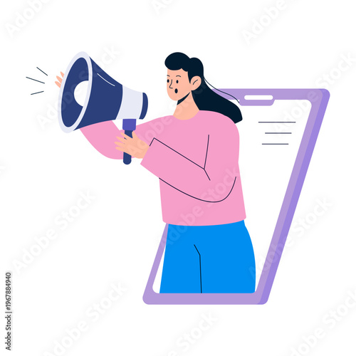 Flat style illustration representing digital campaign