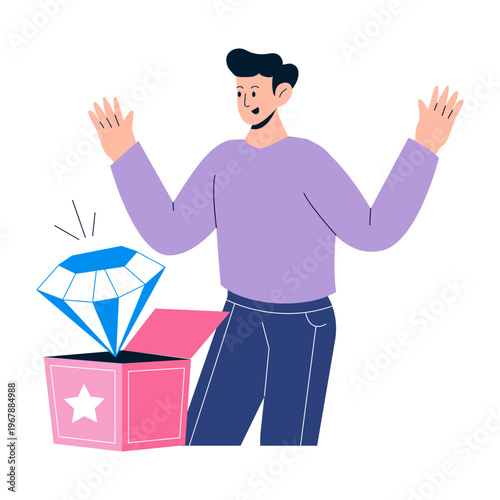 A flat style illustration showing premium product