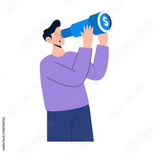 Flat style illustration representing finding discount