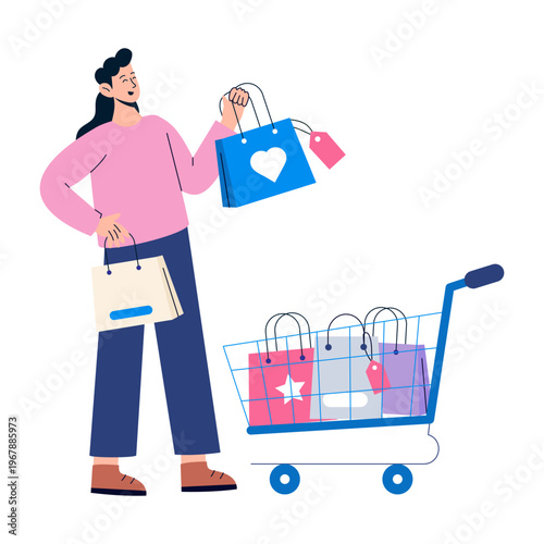 A flat style illustration showing flash sale