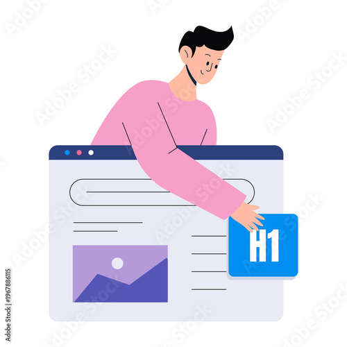 Flat style illustration representing content optimization