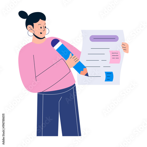 Flat style illustration representing content planning