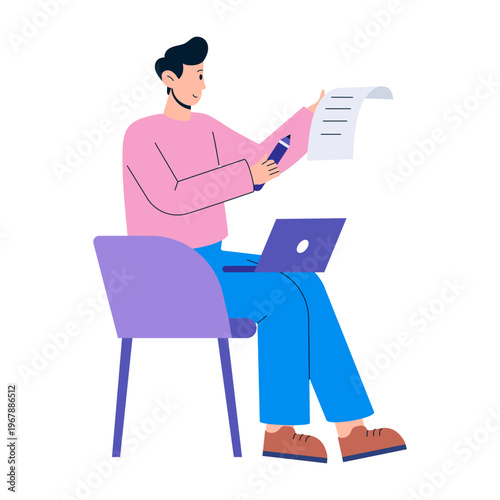 A flat style illustration showing blogging