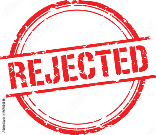 Red rejected stamp on white background red stamp bold text 1
