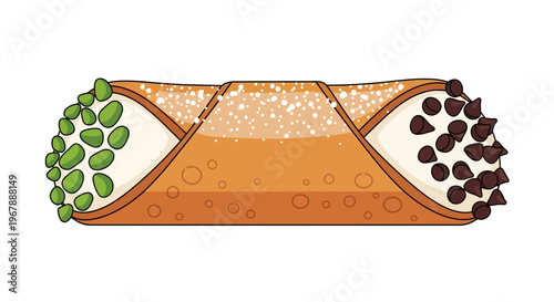 Delicious Cannoli Dessert with Pistachios and Chocolate Chips