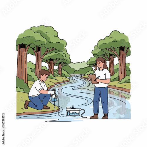 Scientists Collecting Water Samples for Environmental Analysis and Research.