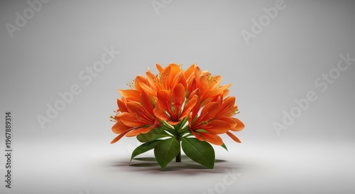A stunning collection of bright orange blossoms with fresh green foliage, capturing the natural elegance and vivid hues of a floral display, green, blooming, floral