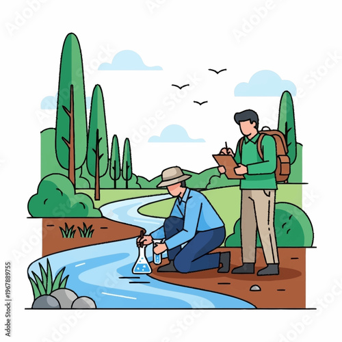 Scientists Collecting Water Samples for Environmental Analysis.