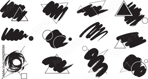 A clean, minimalist vector design asset featuring a rounded dark frame against a deep navy background, labeled clearly as EPS format and Brush Stroke 17, perfect for professional graphic workflows.