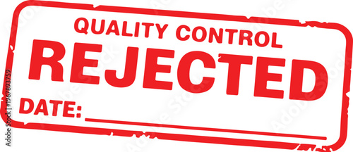 Red rubber stamp with rejected control text on white background