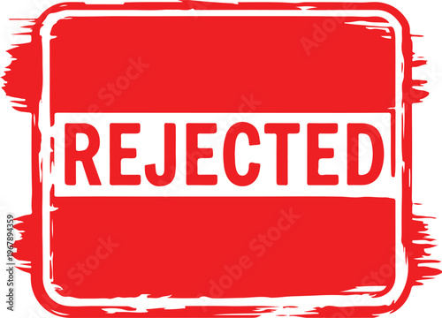 Red rubber stamp with rejected text on white background 1
