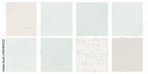Eight rectangular color swatches in pastel and neutral tones