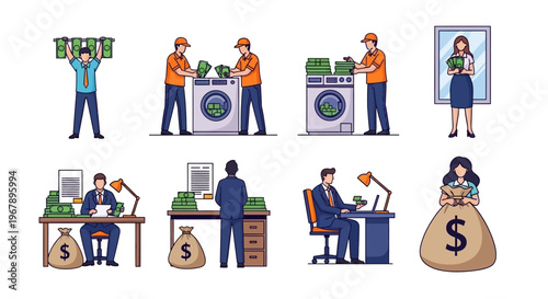 Flat design money laundering concept.