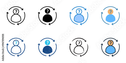 Predictive behavior icons set multiple style collection. Editable stroke 
