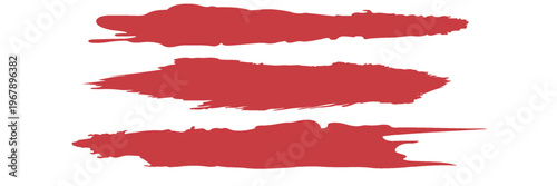 Set of red Grunge Brush Strokes, Hand-Drawn Ink Textures, Distressed Paint Edges for Graphic Design Elements and Banners. vector lustration