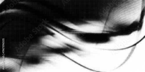 Abstract Black and White Halftone Wave Pattern Background, Modern Minimalist Dotted Gradient Texture for Graphic Design, Vector Illustration Backdrop with Dynamic Fluid Shapes.