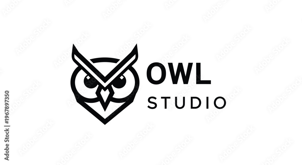 Fototapeta premium Elegant Owl Studio Logo - A Modern and Minimalist Design.