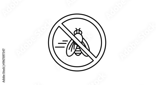 No flying insect allowed sign.