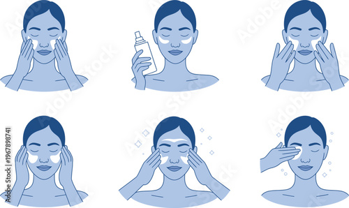 Step-by-step guide to applying eye patches and facial serum for skincare