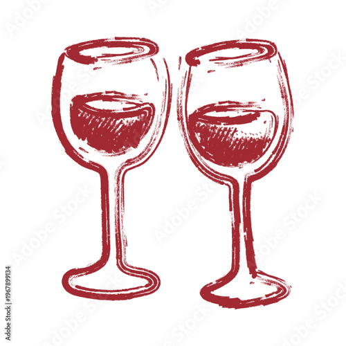 hand drawn Wine Glasses illustration
