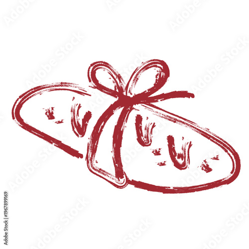 hand drawn Loaf of Bread with ribbon illustration