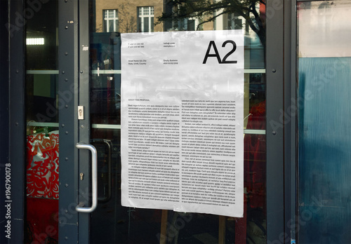 Mockup Of Customizable Vertical A2 Sign On Door
