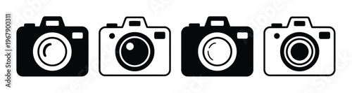 Four Stylized Camera in Black and White