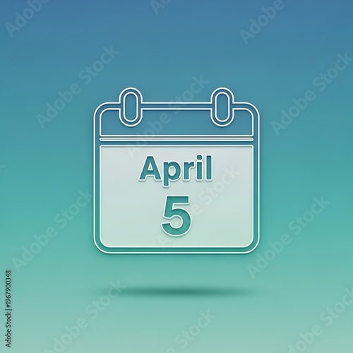Digital calendar highlighting april 5th with a green background