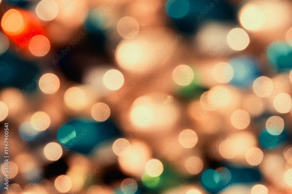 Obraz premium Beautiful bokeh lights create a warm, festive, and dreamy abstra