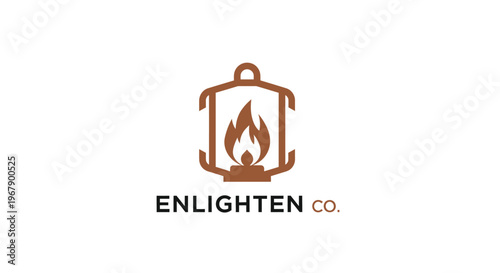 Enlighten Co. Logo - A Lantern with a Flame, Symbolizing Illumination and Guidance.