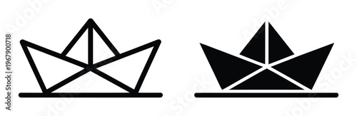 Two Paper Boats: Outline and Silhouette, Symbolizing Simplicity and