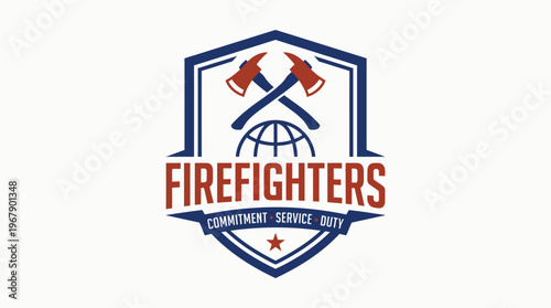 Firefighters Emblem - Commitment, Service, and Duty Represented in Design.