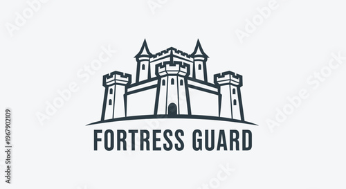 Fortress Guard Logo - A Detailed Architectural Illustration.