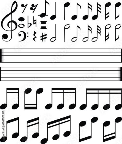 Musical notes set vector illustration_2
