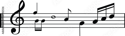 Musical staff notes vector illustration