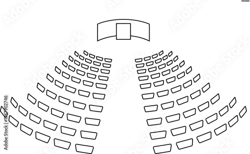 Minimalist Line of an Auditorium or Lecture Hall Seating Arrangement