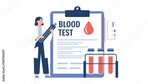 A medical professional preparing for a blood test with a clipboard