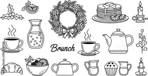 Table decor set for winter solstice brunch celebration