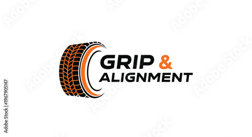 Grip and Alignment Logo - Tire Design for Automotive Services.