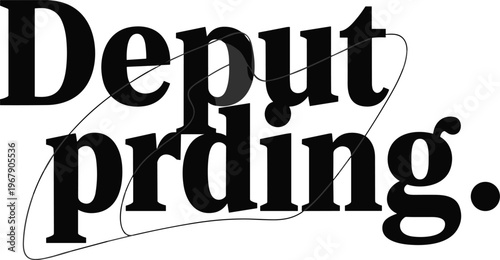 Typographic Illustration with Bold Font and Strikethrough Effect for Creative Graphic Design and Typography Art