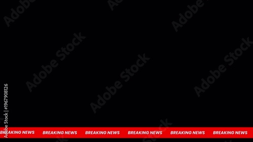 Breaking News Lower Third Banner for Cable News TV Broadcast and Media Production with Transparent Background 4k video