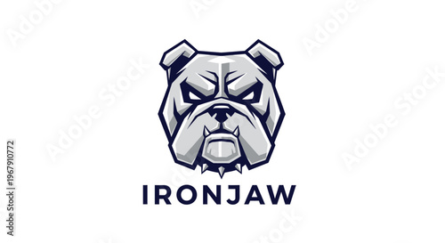 Ironjaw Bulldog Mascot Logo - A Fierce and Determined Representation.